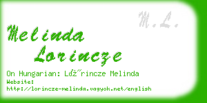 melinda lorincze business card